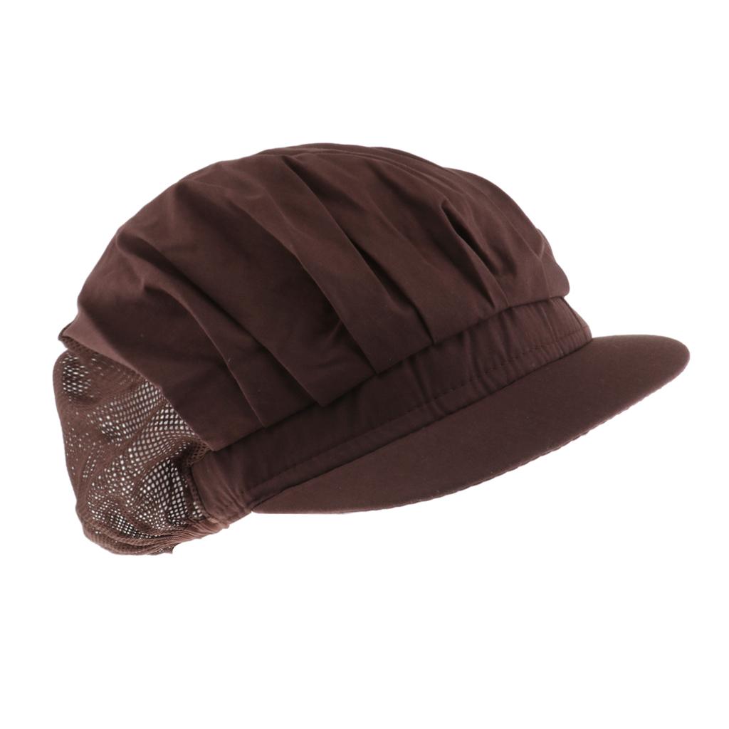 Chef Hat Catering Hair Net Workshop Net Cap Coffee-B