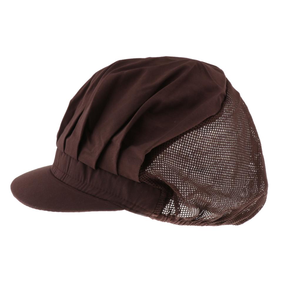 Chef Hat Catering Hair Net Workshop Net Cap Coffee-B