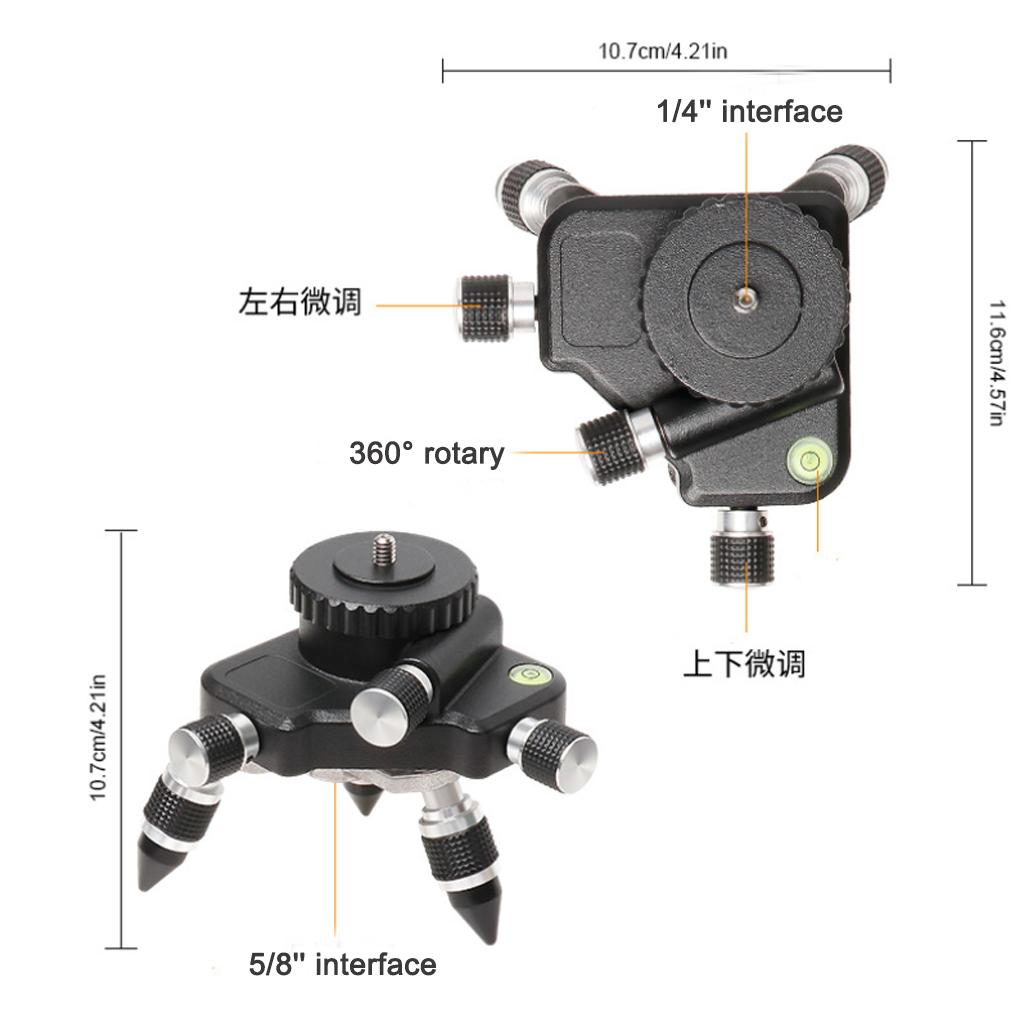 Adjustable Rotation Metal Tripod Bracket Base for 1/4