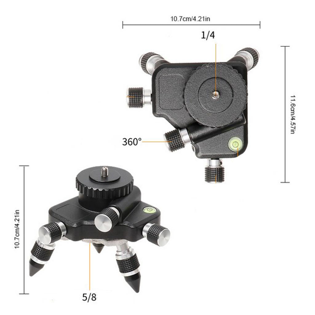 Adjustable Rotation Metal Tripod Bracket Base for 1/4