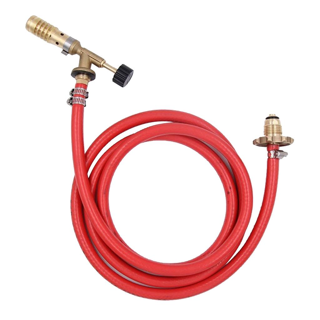 Gas Self Ignition Welding Torch w/ Hose Solder Turbo Torch for Plumbing