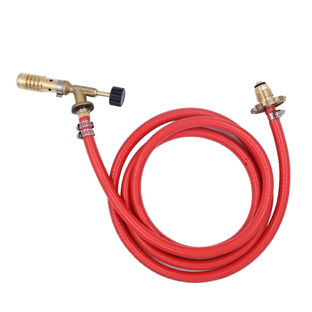 Gas Self Ignition Welding Torch w/ Hose Solder Turbo Torch for Plumbing