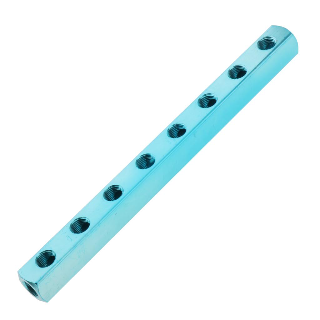 1/4" PT Thread Port Pneumatic Quick Connector Manifold Block Splitter 8 Way