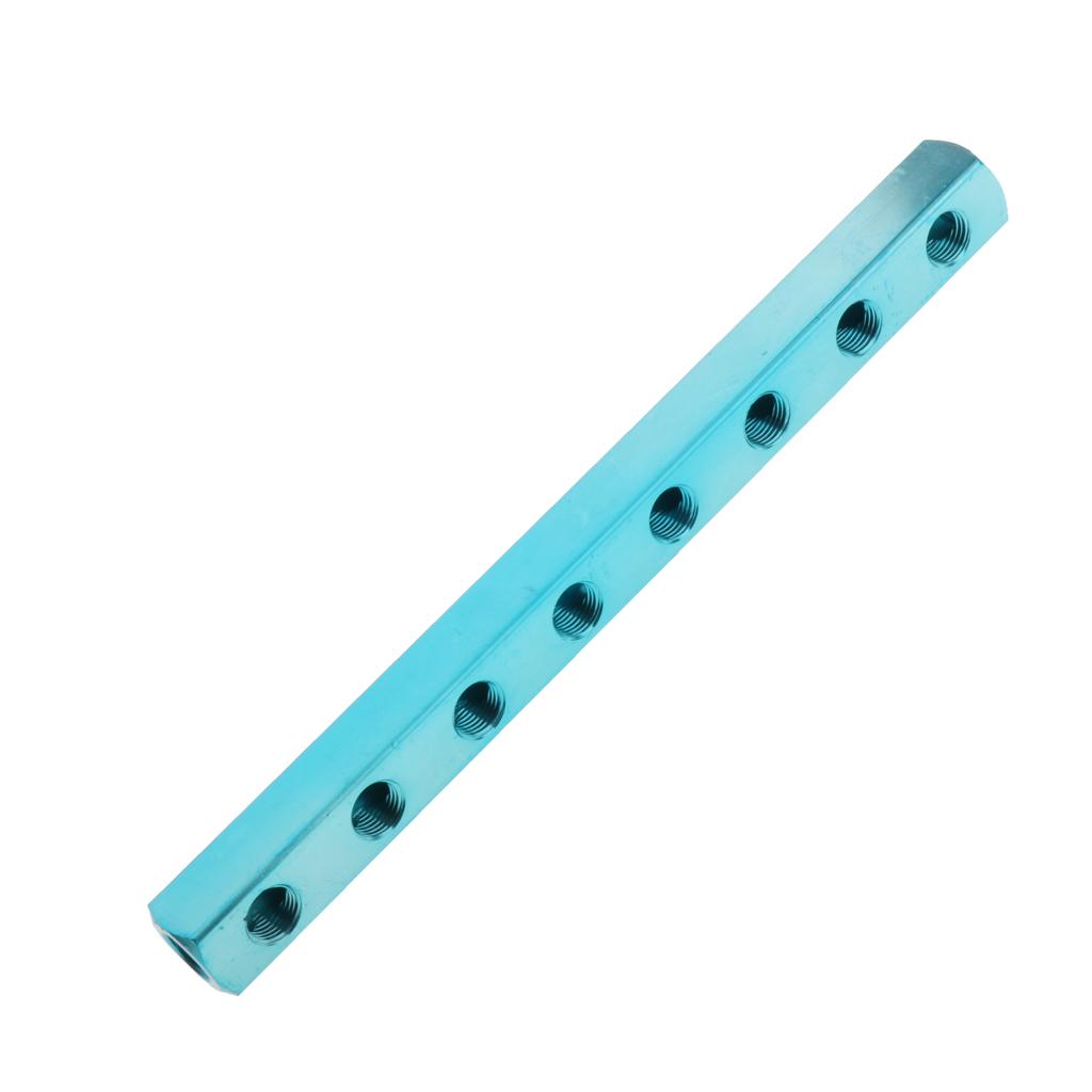 1/4" PT Thread Port Pneumatic Quick Connector Manifold Block Splitter 8 Way