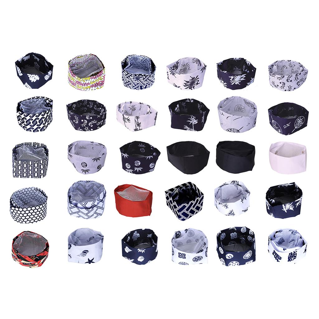 1x Breathable Mesh Top Skull Cap Catering Chef Hat Japanese Style Colorful A