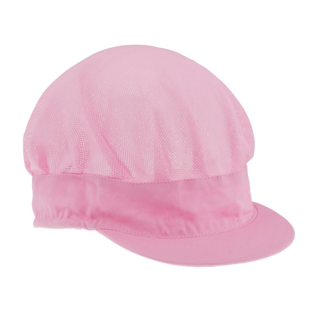 Adjustable Men Women Breathable Mesh Top Kitchen Chef Cap Hat Pink