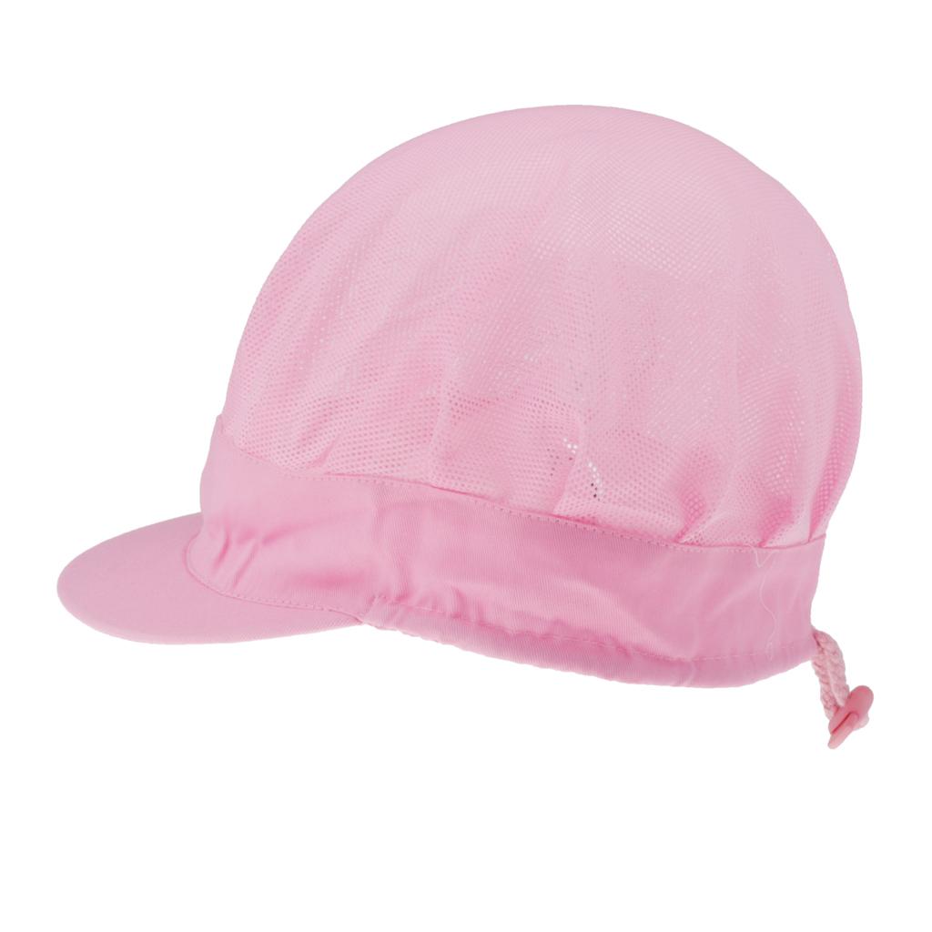 Adjustable Men Women Breathable Mesh Top Kitchen Chef Cap Hat Pink