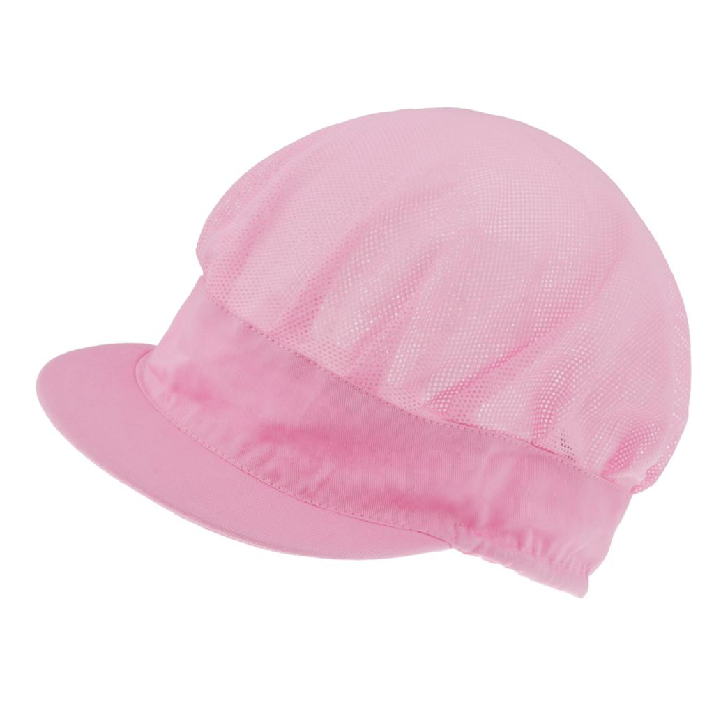 Adjustable Men Women Breathable Mesh Top Kitchen Chef Cap Hat Pink