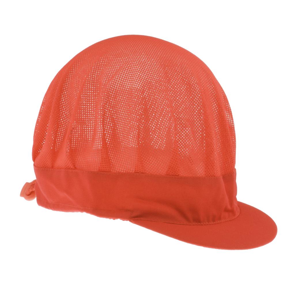 Adjustable Men Women Breathable Mesh Top Kitchen Chef Cap Hat Orange