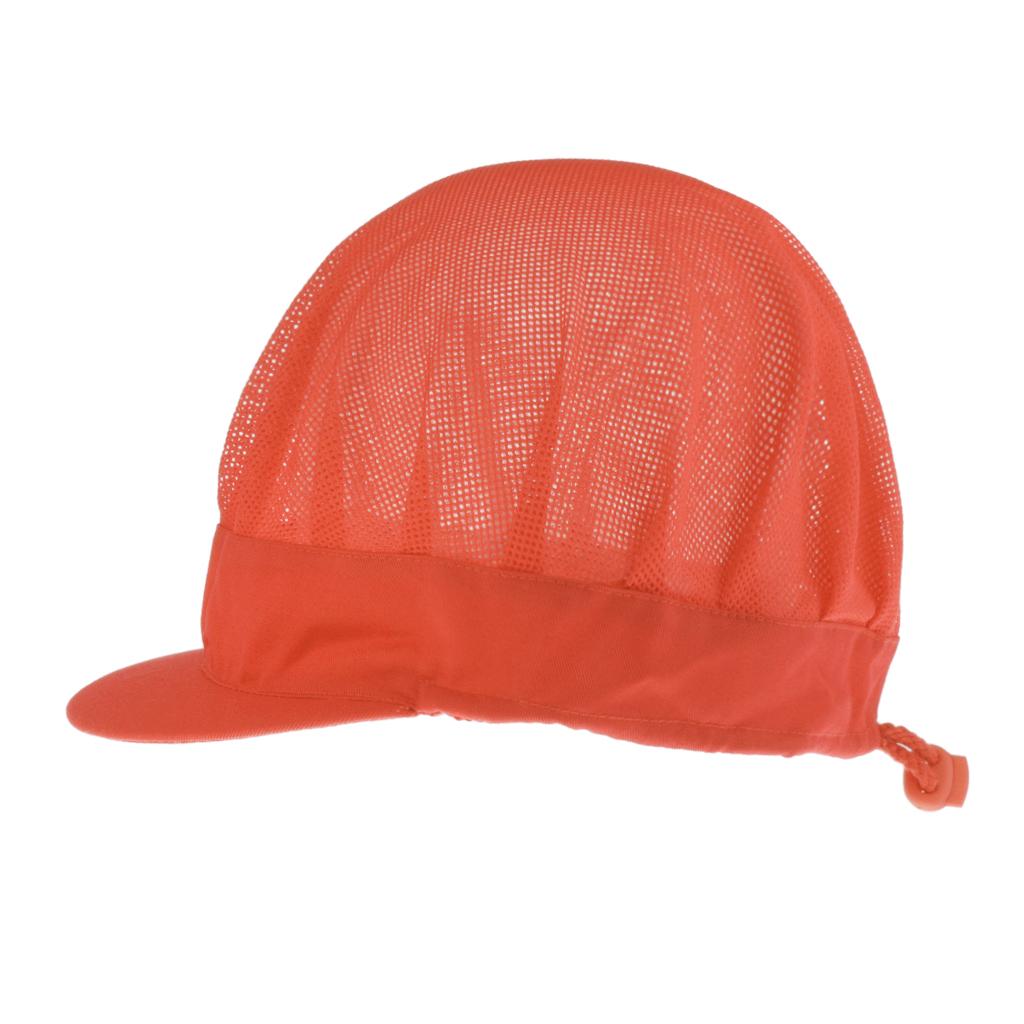 Adjustable Men Women Breathable Mesh Top Kitchen Chef Cap Hat Orange