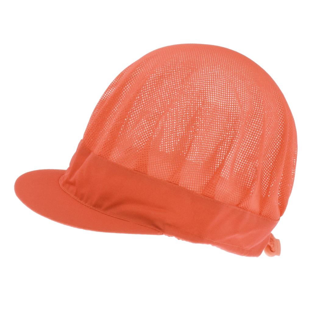 Adjustable Men Women Breathable Mesh Top Kitchen Chef Cap Hat Orange