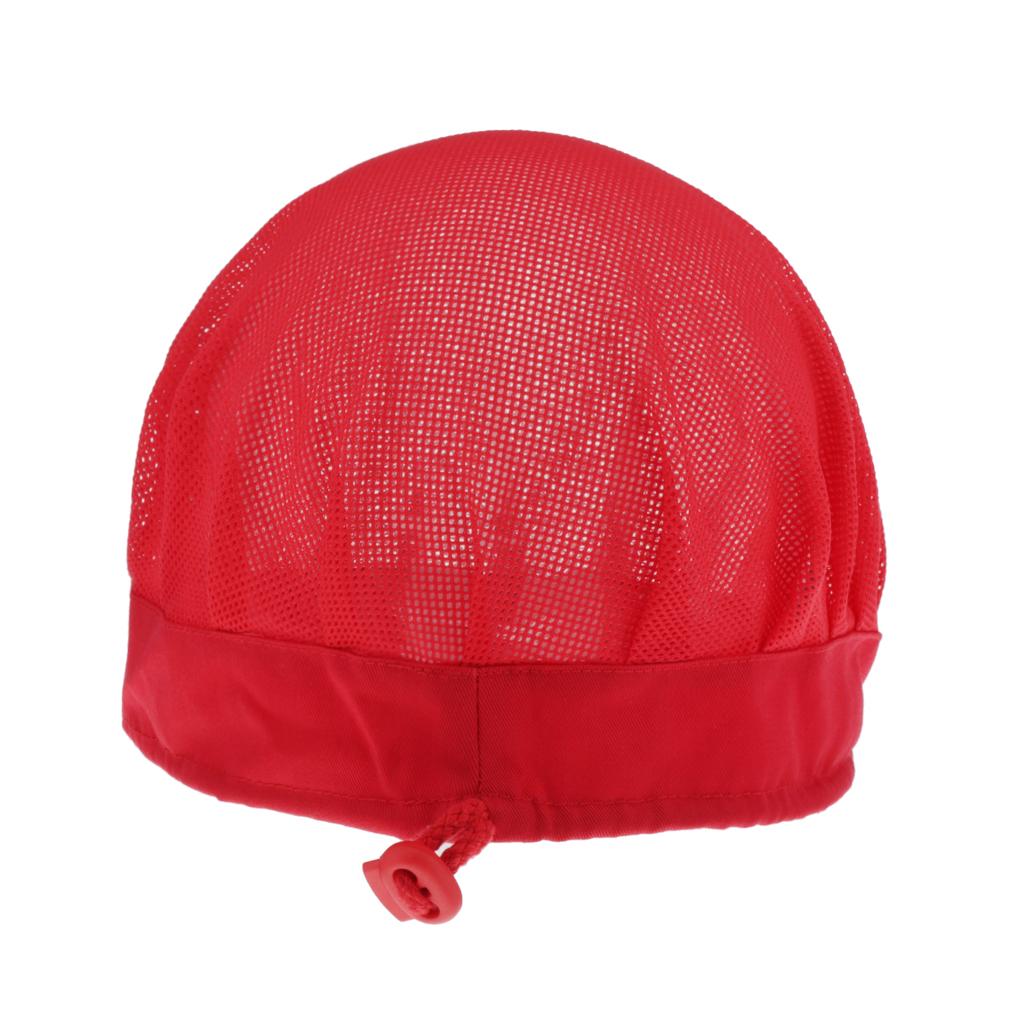 Adjustable Men Women Breathable Mesh Top Kitchen Chef Cap Hat Red