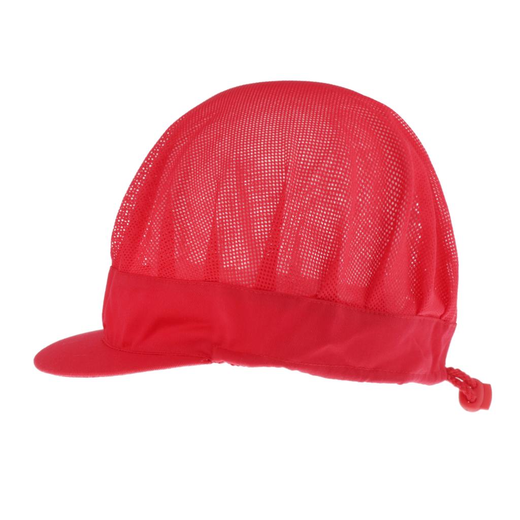 Adjustable Men Women Breathable Mesh Top Kitchen Chef Cap Hat Red