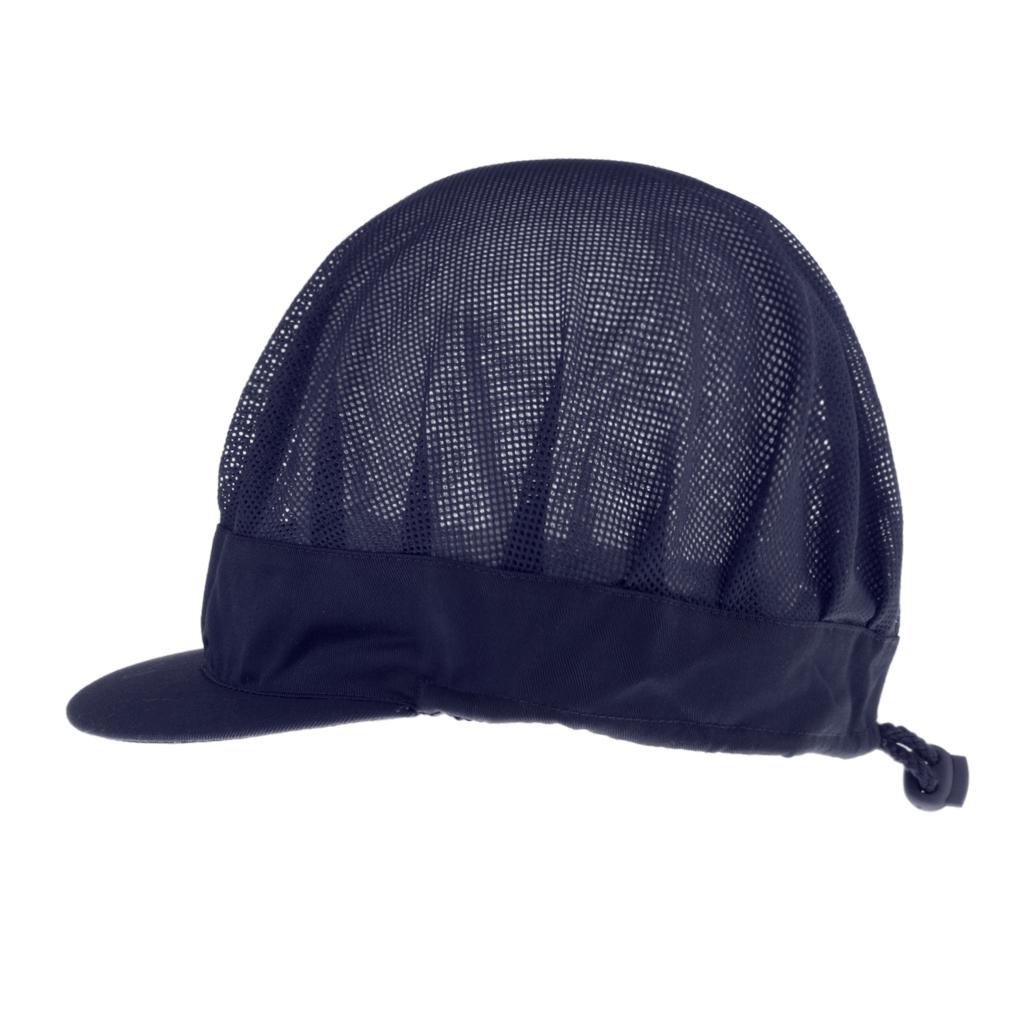 Adjustable Men Women Breathable Mesh Top Kitchen Chef Cap Hat Navy Blue