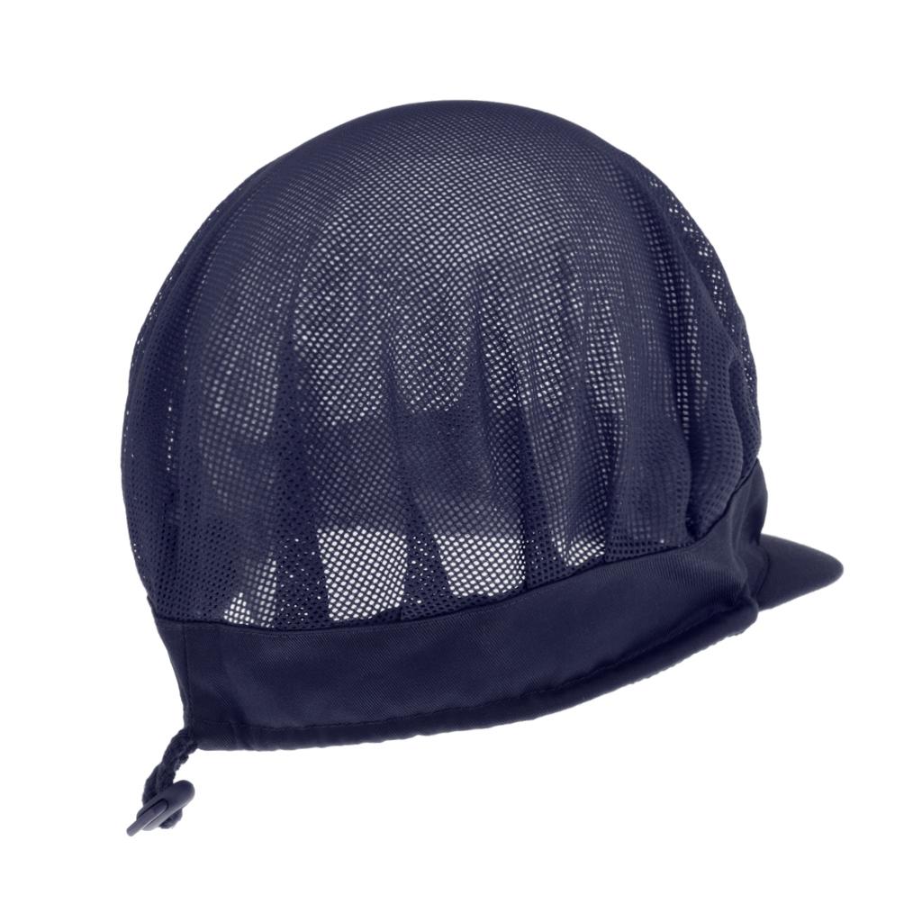 Adjustable Men Women Breathable Mesh Top Kitchen Chef Cap Hat Navy Blue