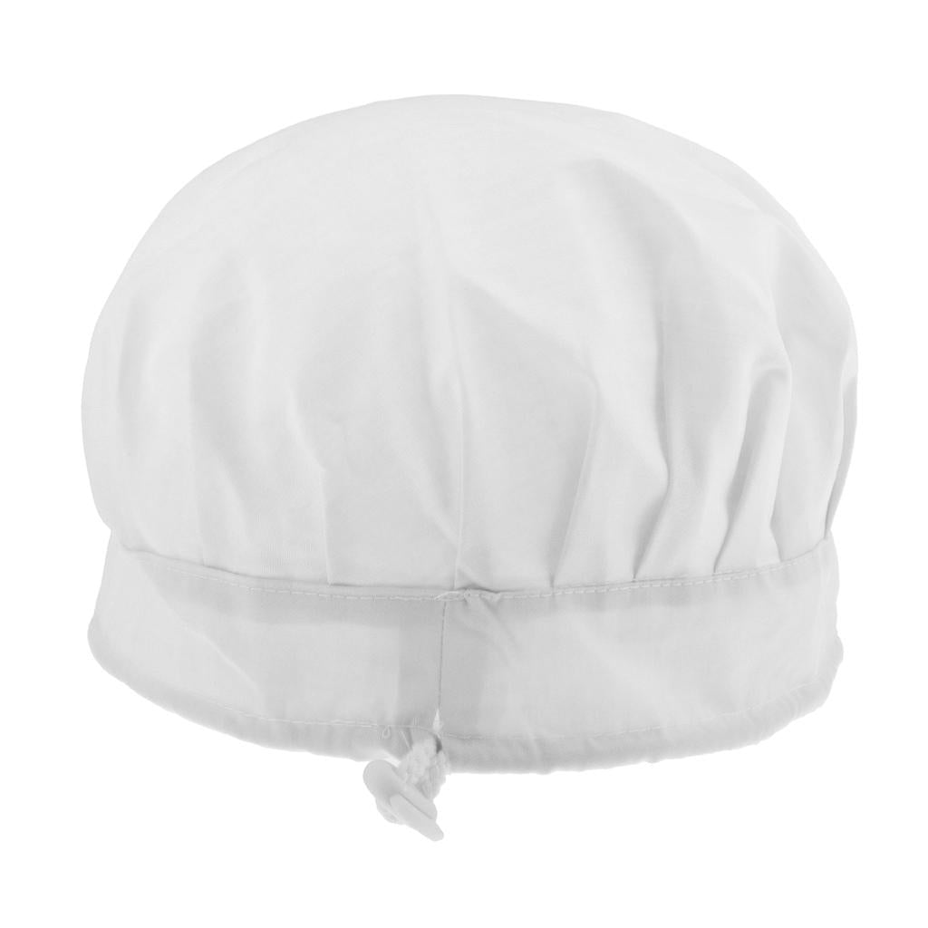 Cook Adjustable Men Women Kitchen Baker Chef Elastic Brim Cap Hat White