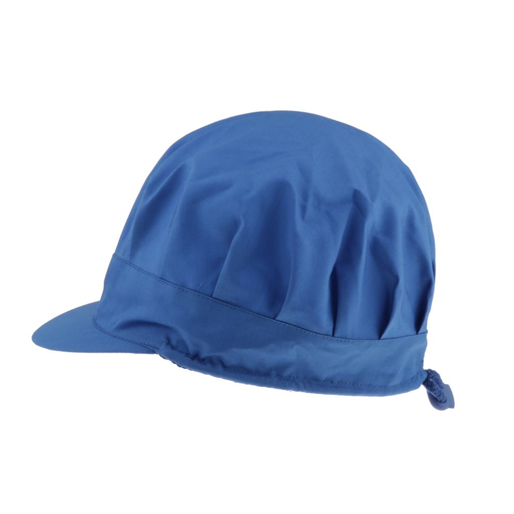 Cook Adjustable Men Women Kitchen Baker Chef Elastic Brim Cap Hat Blue