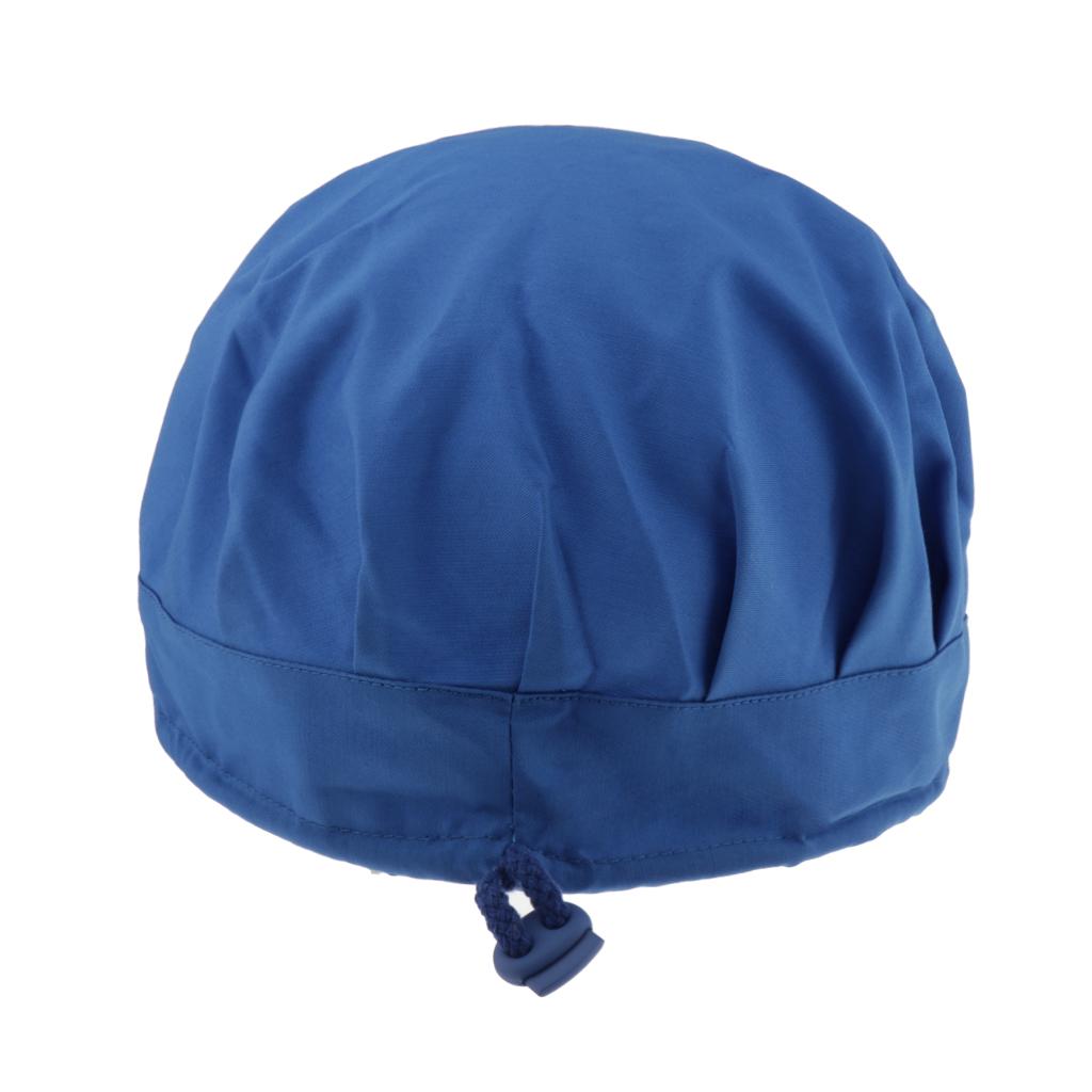 Cook Adjustable Men Women Kitchen Baker Chef Elastic Brim Cap Hat Blue