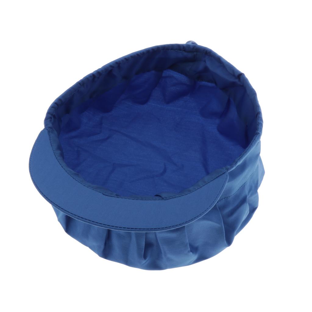 Cook Adjustable Men Women Kitchen Baker Chef Elastic Brim Cap Hat Blue