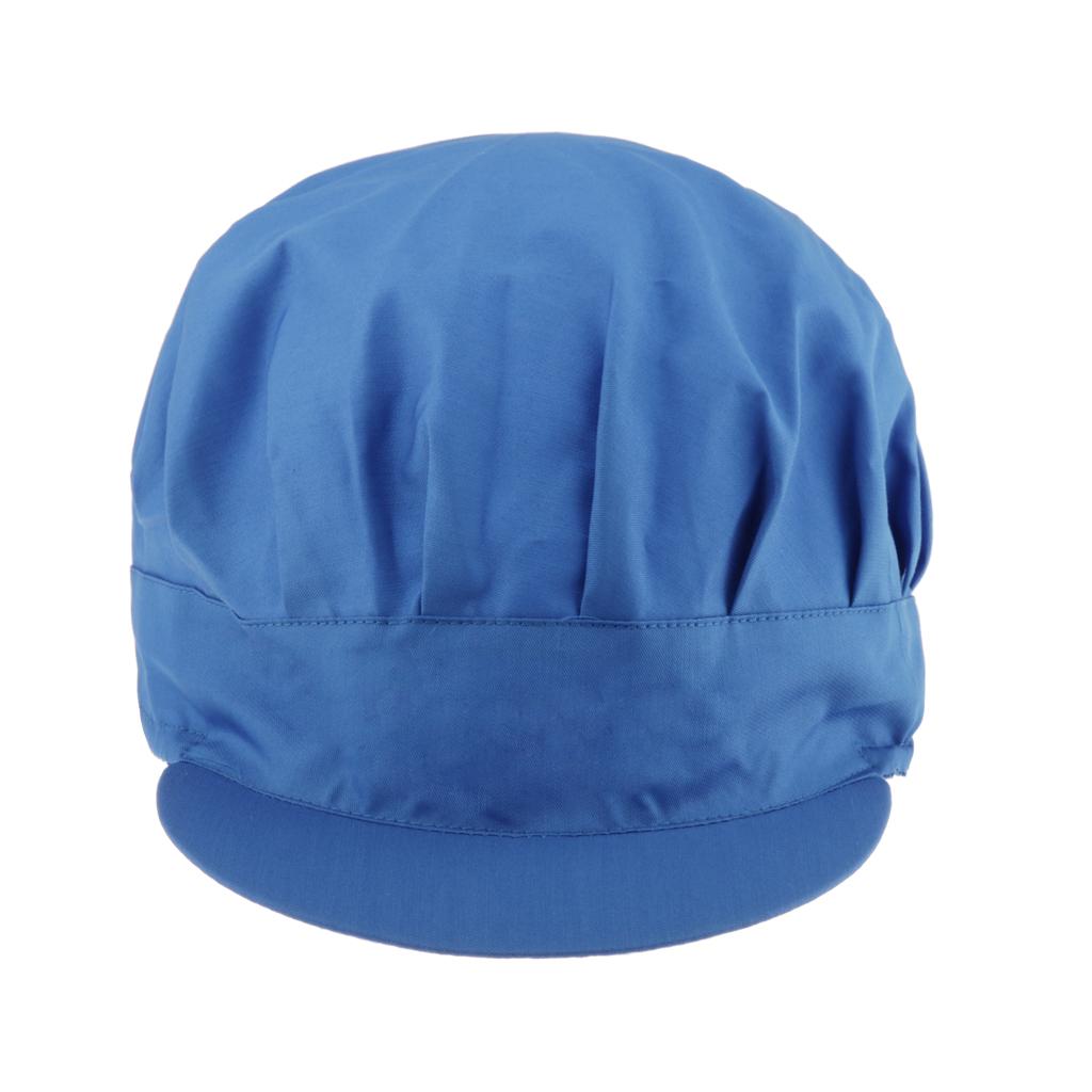 Cook Adjustable Men Women Kitchen Baker Chef Elastic Brim Cap Hat Blue