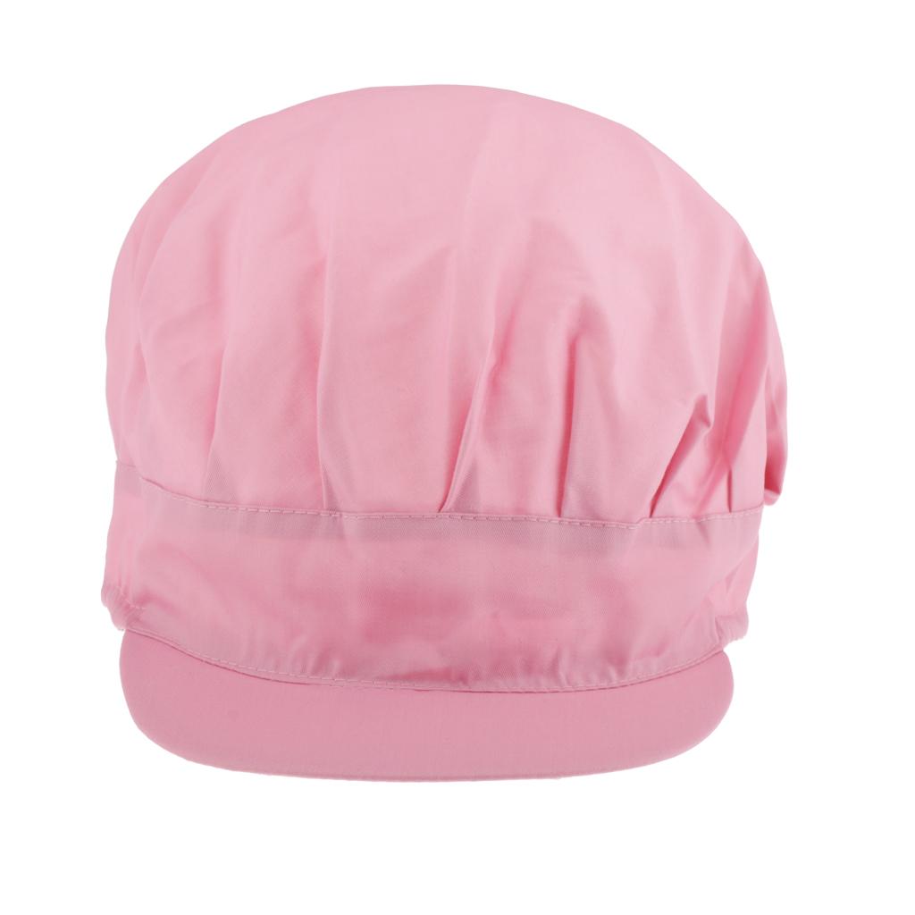 Cook Adjustable Men Women Kitchen Baker Chef Elastic Brim Cap Hat Pink