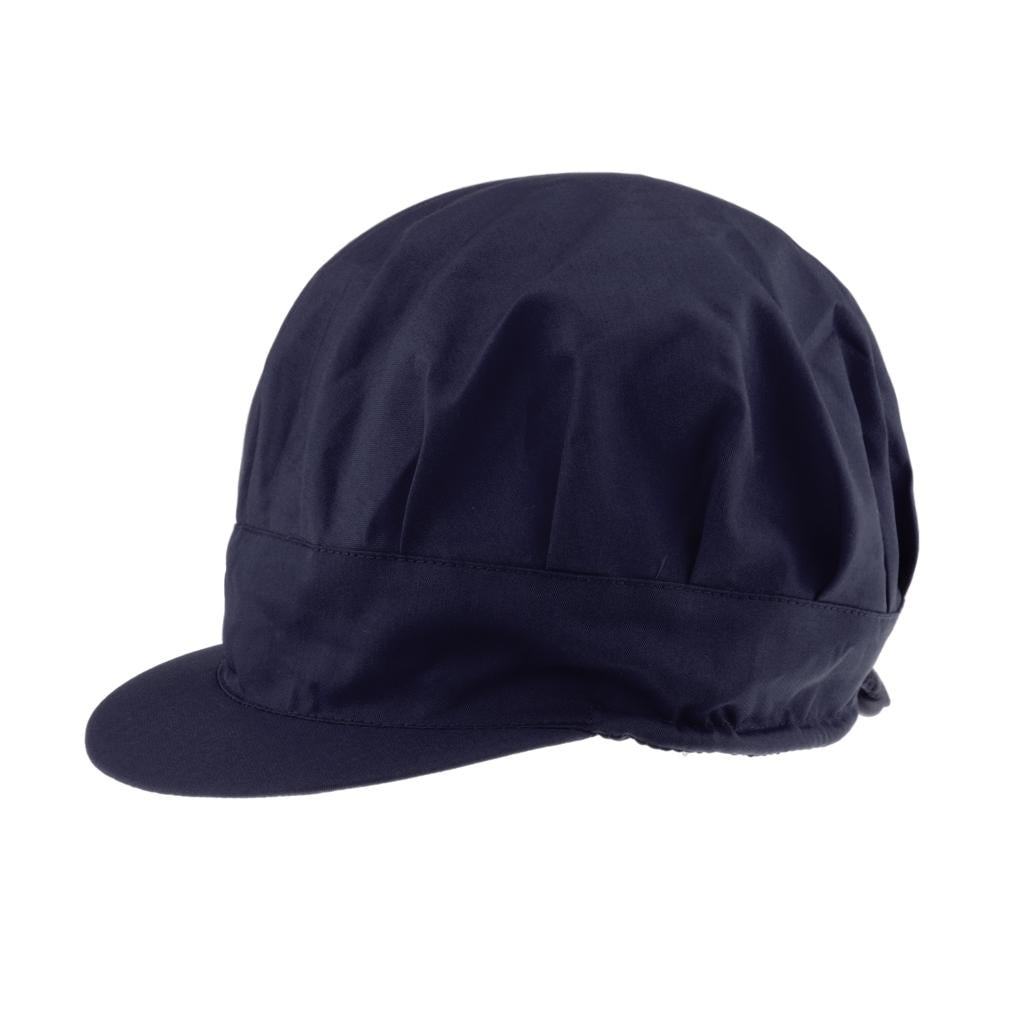 Cook Adjustable Men Women Kitchen Baker Chef Elastic Brim Cap Hat Navy Blue