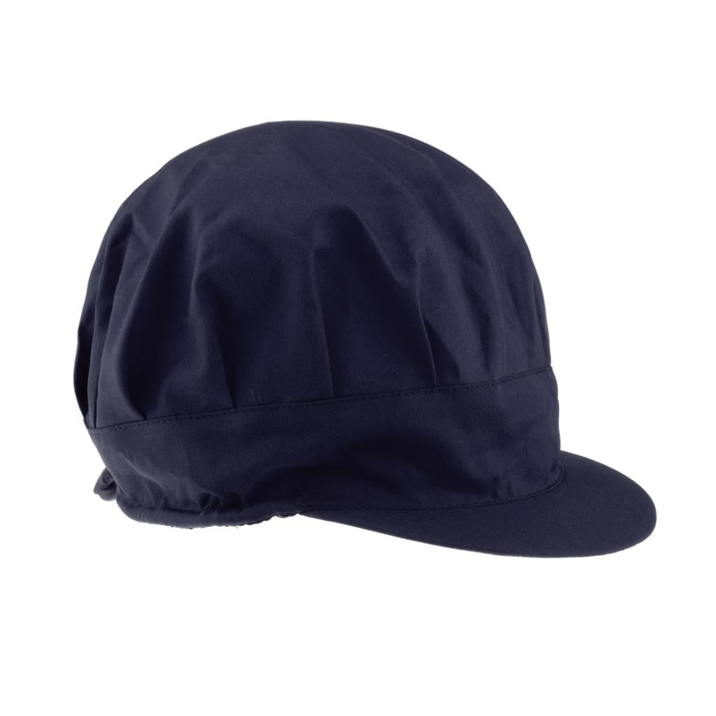 Cook Adjustable Men Women Kitchen Baker Chef Elastic Brim Cap Hat Navy Blue