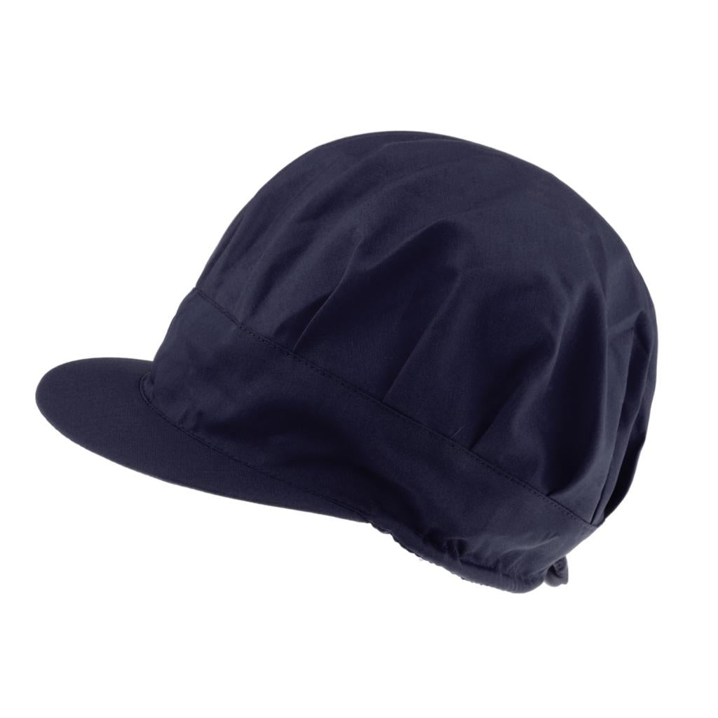 Cook Adjustable Men Women Kitchen Baker Chef Elastic Brim Cap Hat Navy Blue