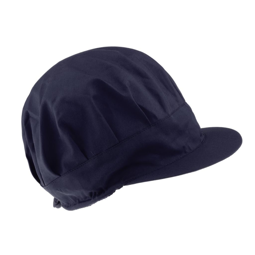 Cook Adjustable Men Women Kitchen Baker Chef Elastic Brim Cap Hat Navy Blue