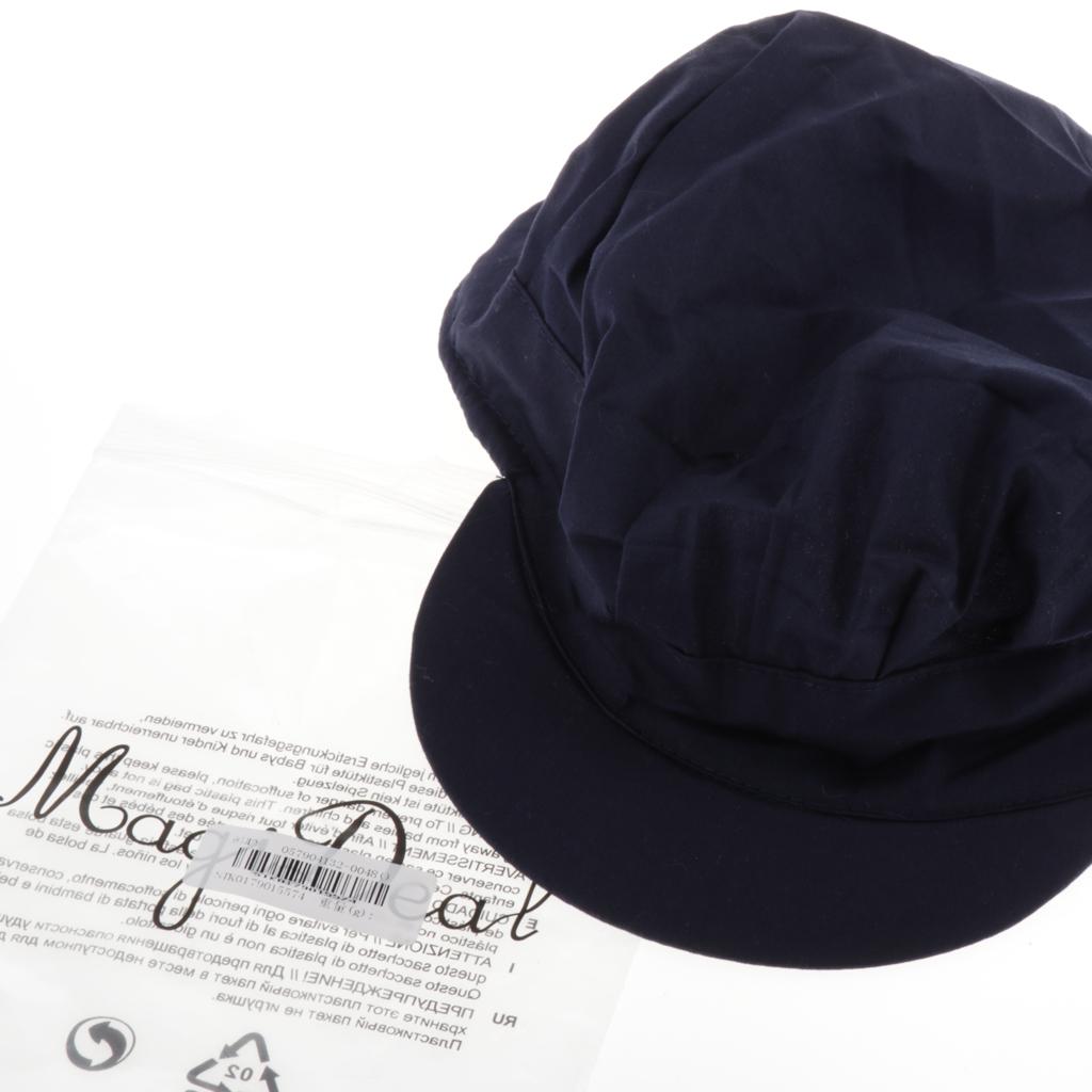 Cook Adjustable Men Women Kitchen Baker Chef Elastic Brim Cap Hat Navy Blue