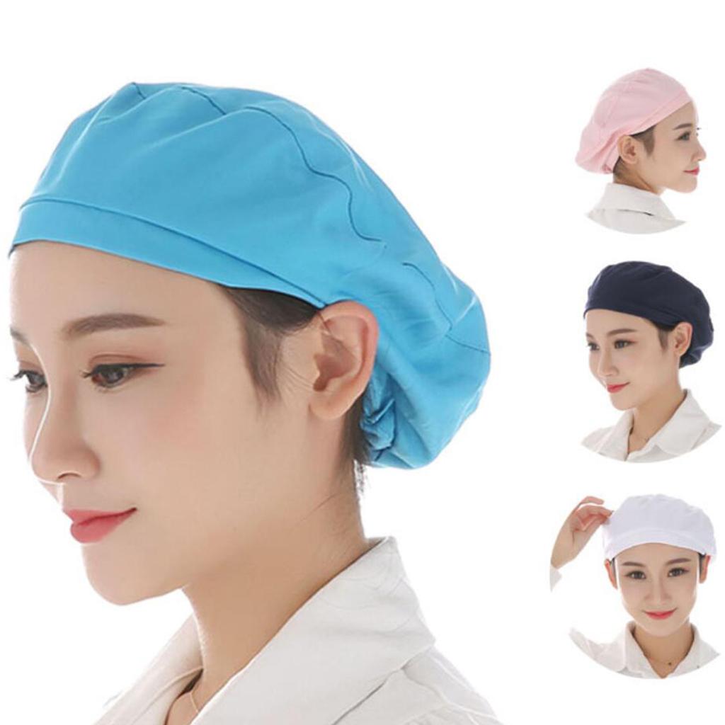 Cook Adjustable Men Women Kitchen Baker Chef Elastic Cap Hat White