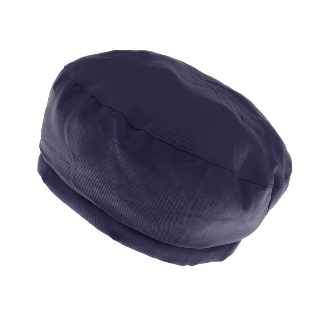 Cook Adjustable Men Women Kitchen Baker Chef Elastic Cap Hat Navy Blue