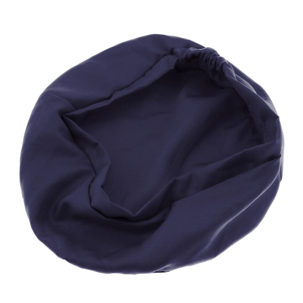 Cook Adjustable Men Women Kitchen Baker Chef Elastic Cap Hat Navy Blue
