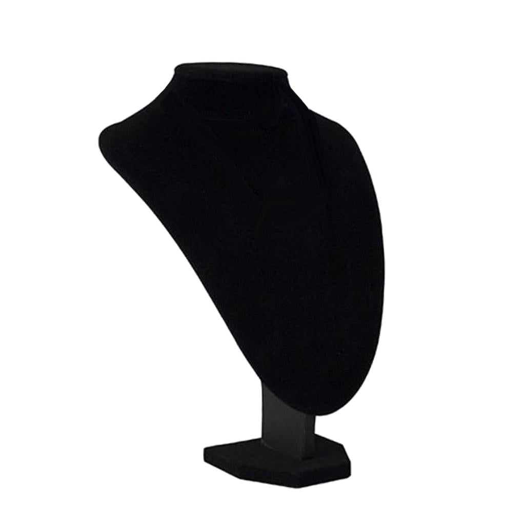 Necklace Pendant Display Bust Mannequin Stand Holder Black Velvet 22x16x13cm