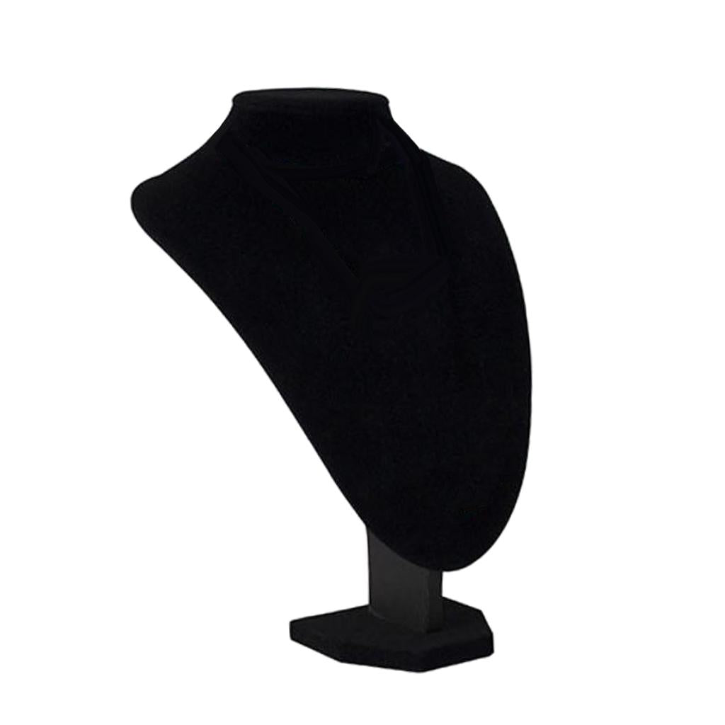 Necklace Pendant Display Bust Mannequin Stand Holder Black Velvet 22x16x13cm