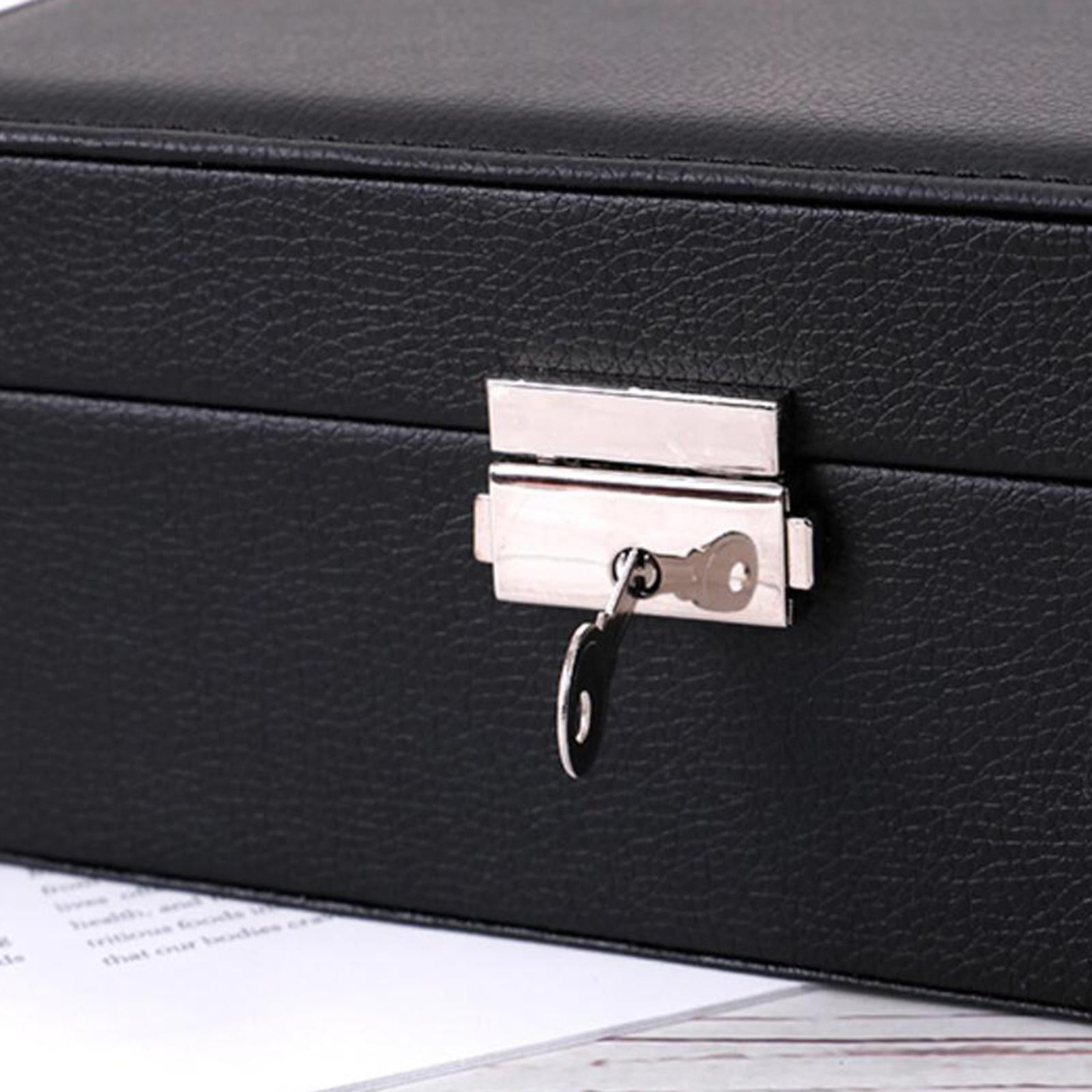 Leather jewelry box black