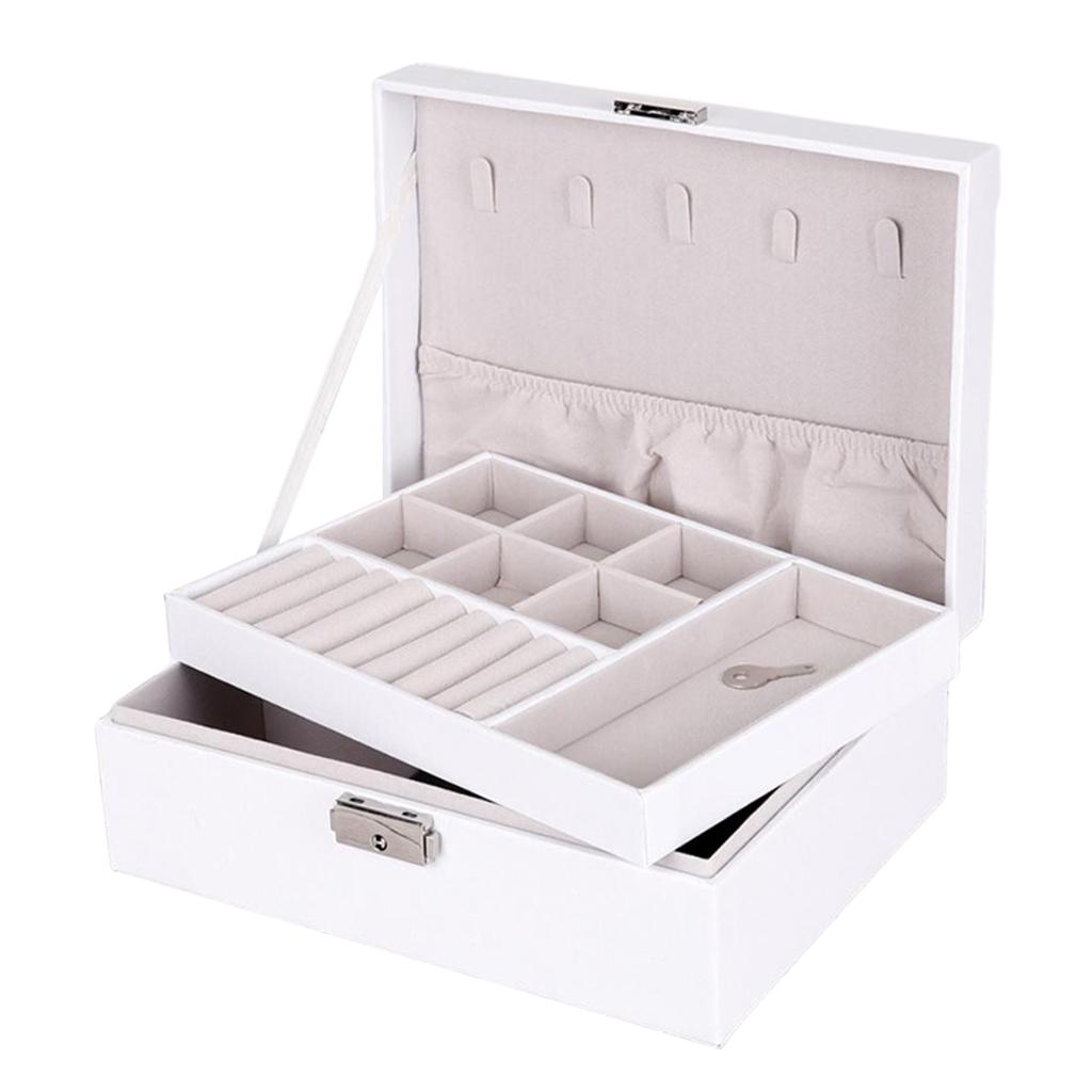 Leather jewelry box white