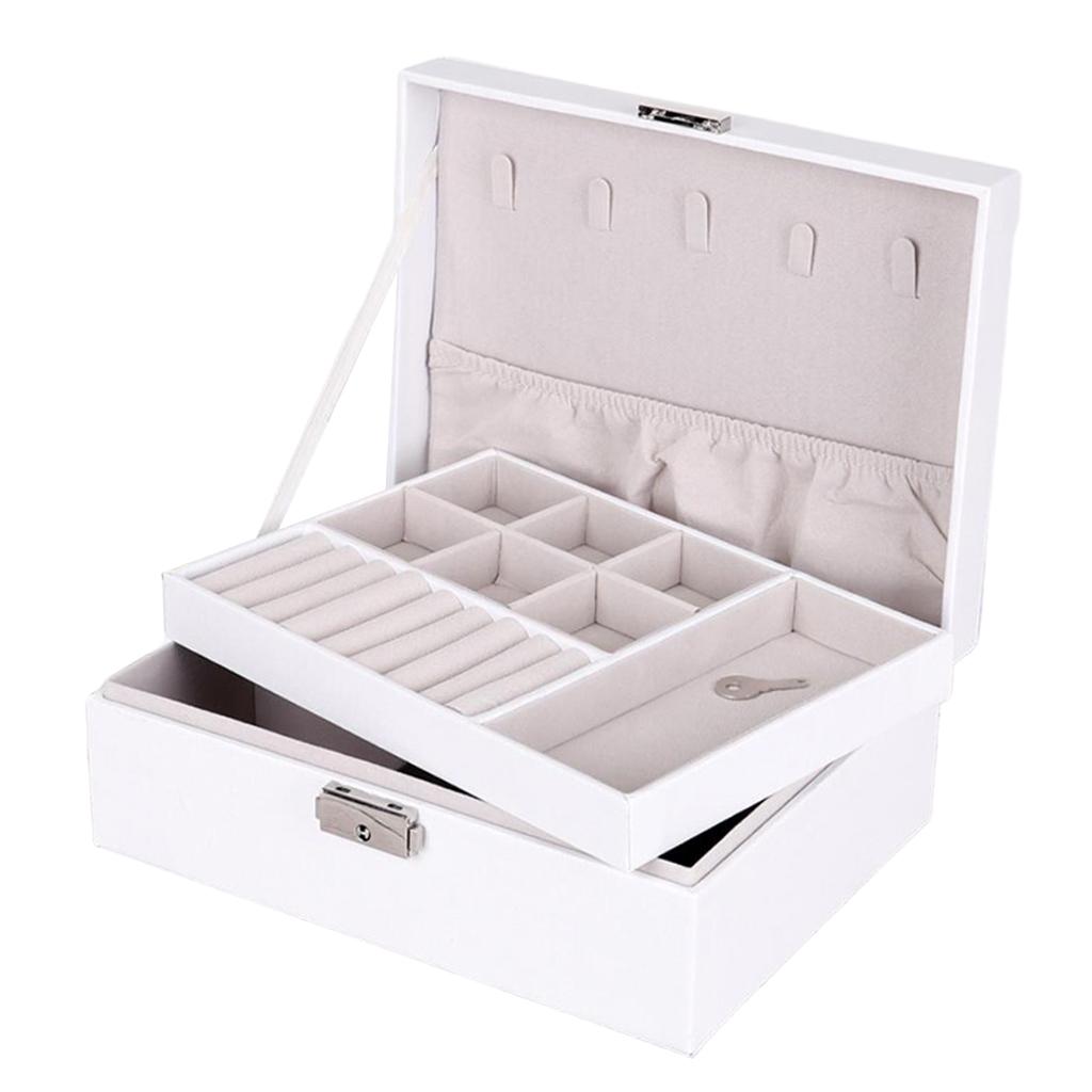 Leather jewelry box white