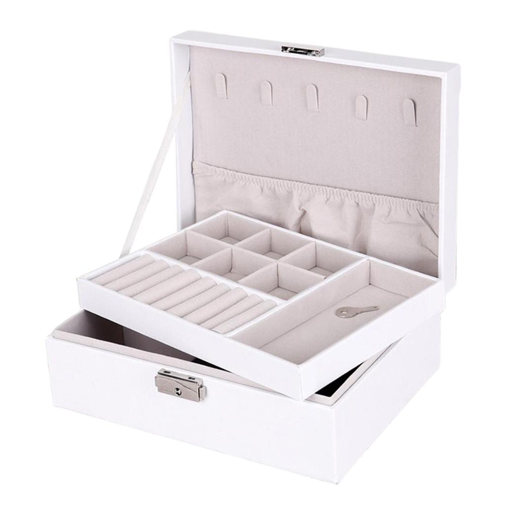 Leather jewelry box white