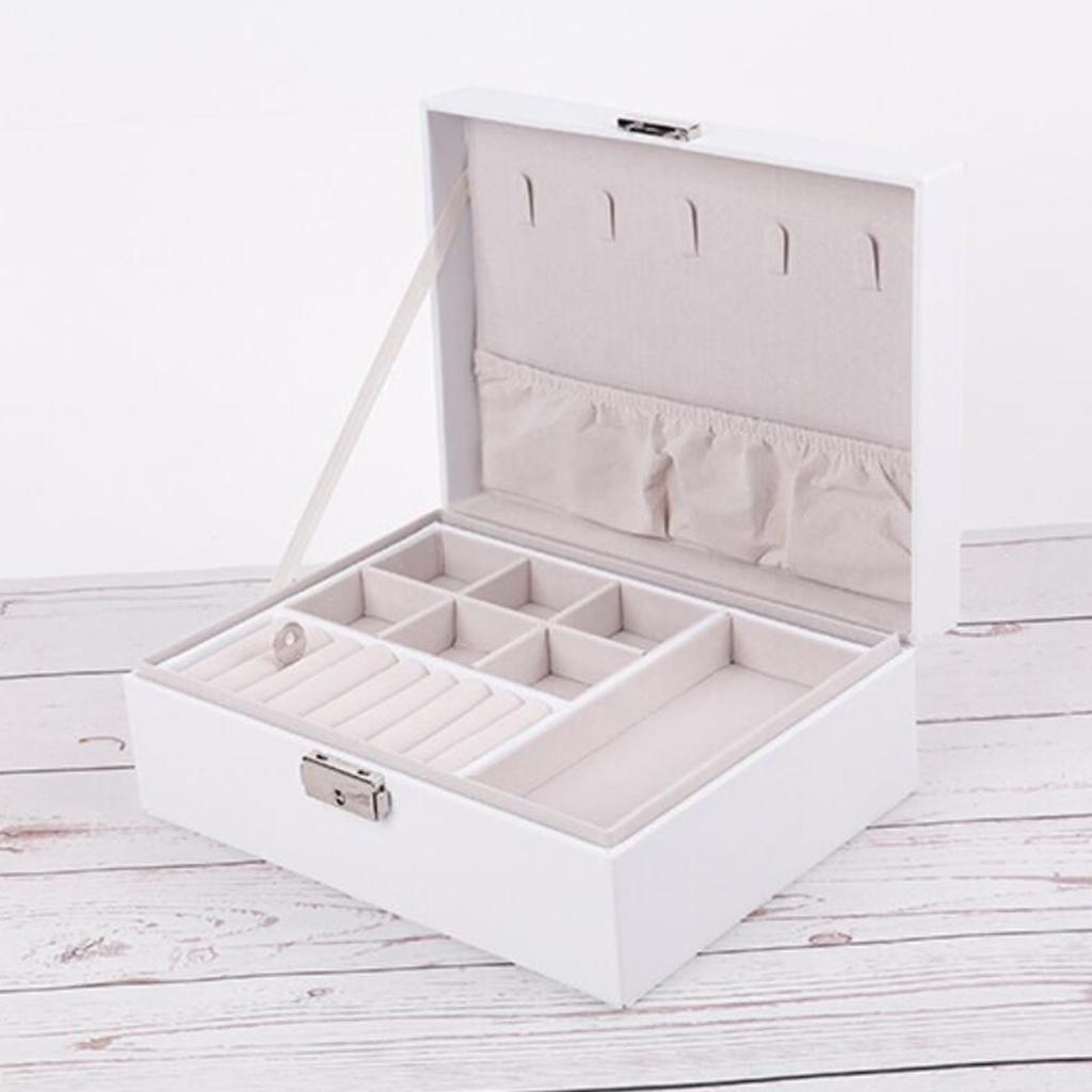 Leather jewelry box white