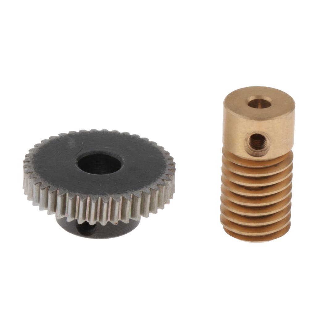 0.5 Modulus Steel Worm Gear Wheel + Brass Gear Shaft Set Hole 3.175mm