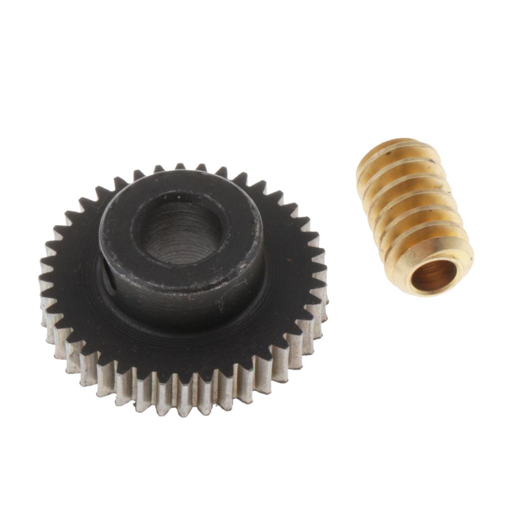 0.5 Modulus Steel Worm Gear Wheel 40 Tooth  + Brass Gear Shaft Set