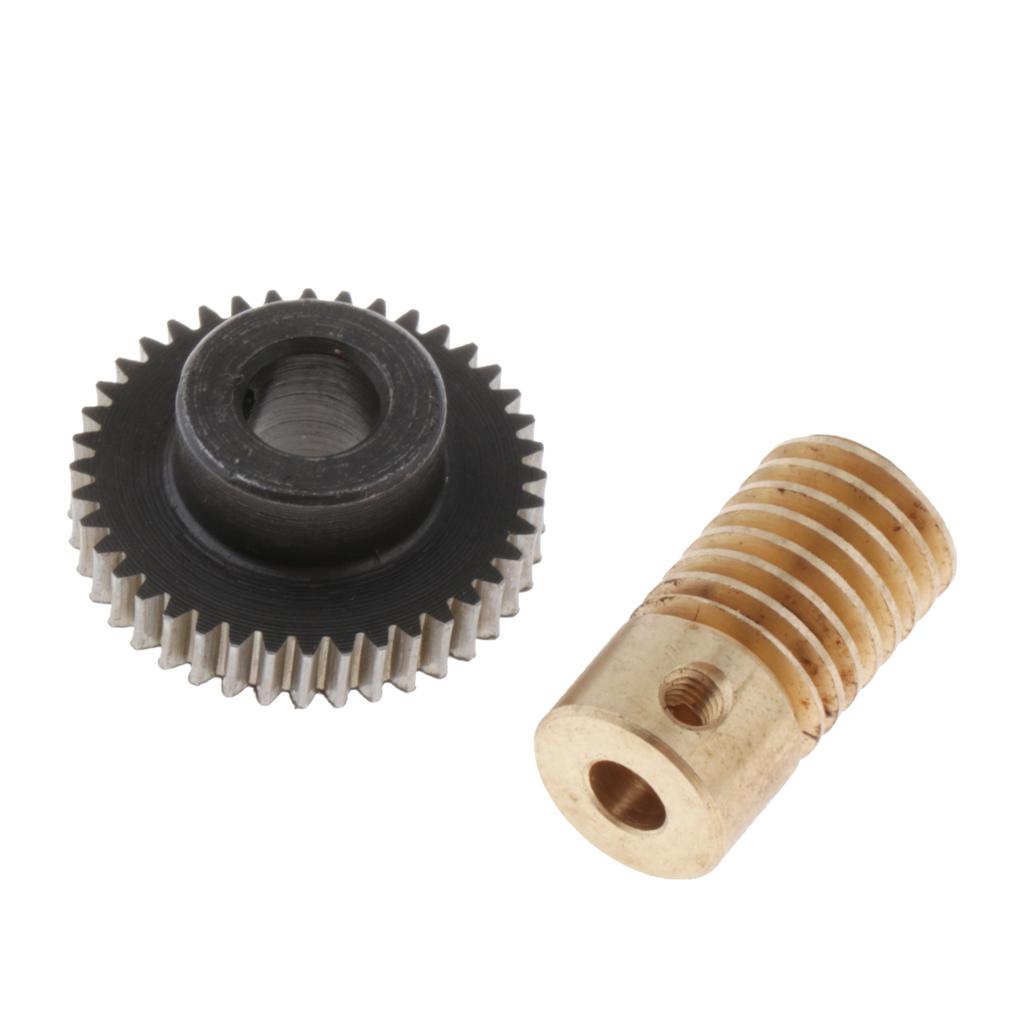 0.5 Modulus Steel Worm Gear Wheel + Brass Gear Shaft Set Hole 4mm