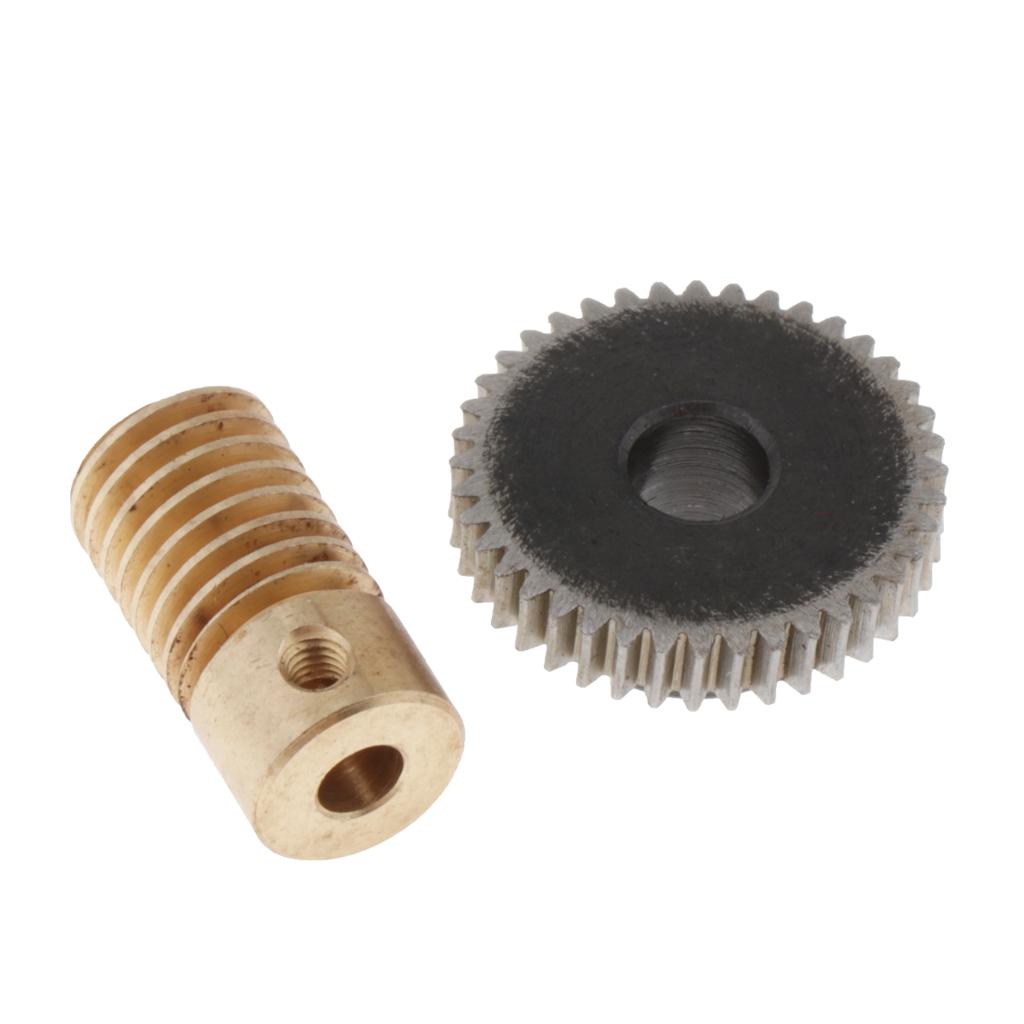 0.5 Modulus Steel Worm Gear Wheel + Brass Gear Shaft Set Hole 4mm