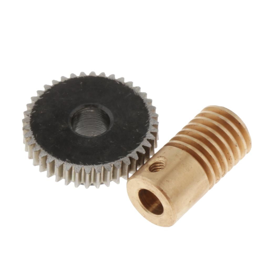 0.5 Modulus Steel Worm Gear Wheel + Brass Gear Shaft Set Hole 5mm