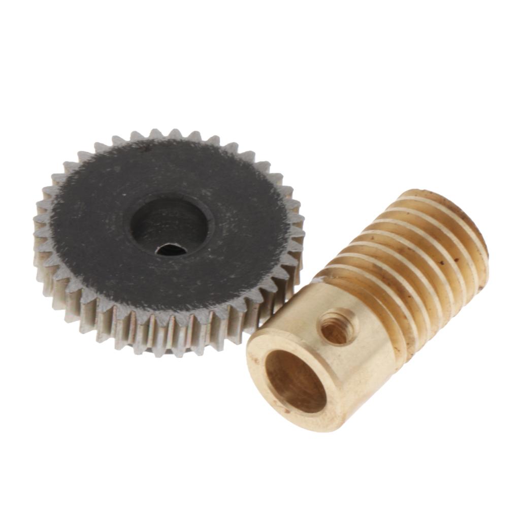 0.5 Modulus Steel Worm Gear Wheel + Brass Gear Shaft Set Hole 6mm