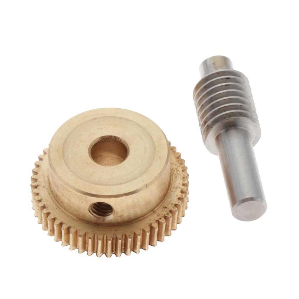 0.5 Modulus Brass Worm Gear Wheel + Gear Shaft Set  50 Tooth