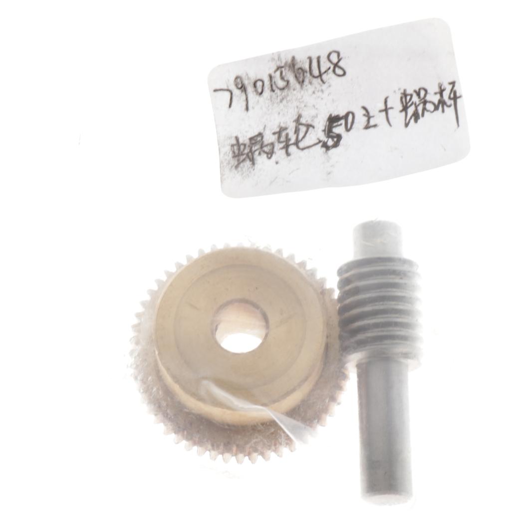 0.5 Modulus Brass Worm Gear Wheel + Gear Shaft Set  50 Tooth
