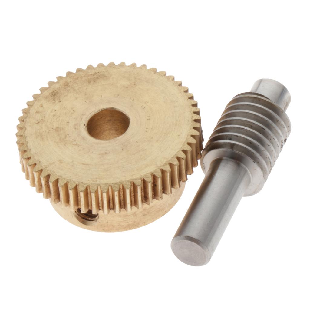 0.5 Modulus Brass Worm Gear Wheel + Gear Shaft Set  50 Tooth