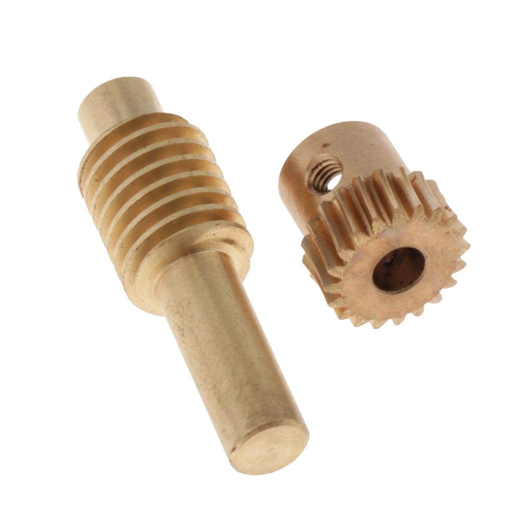 0.5 Modulus Brass Worm Gear Wheel + Brass Gear Shaft Set 20 Tooth